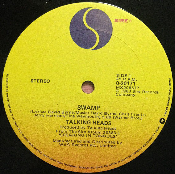 Talking Heads : Swamp (12")