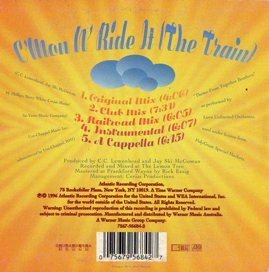 Quad City DJ'S : C'Mon N' Ride It (The Train) (CD, Maxi, Car)