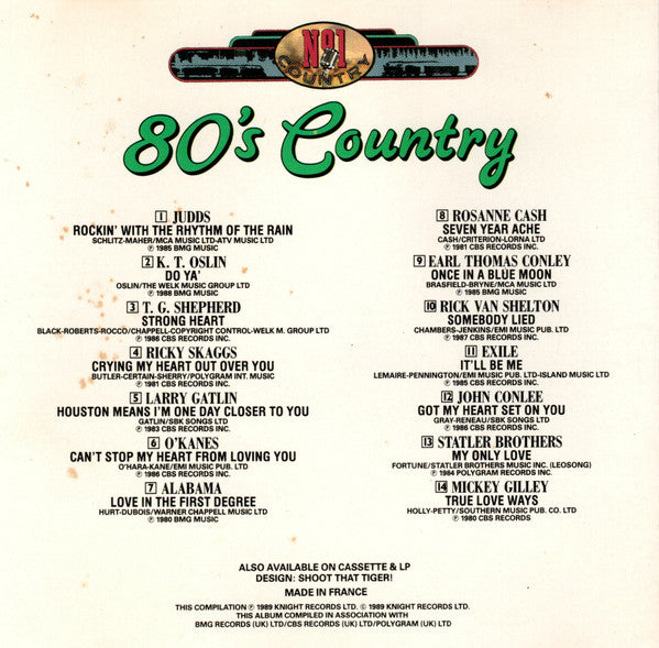 Various : Number 1 Country - 80's Country (CD, Comp)