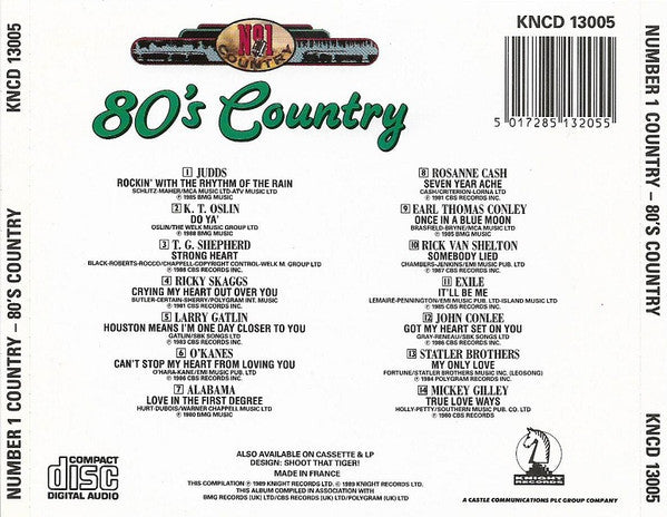 Various : Number 1 Country - 80's Country (CD, Comp)