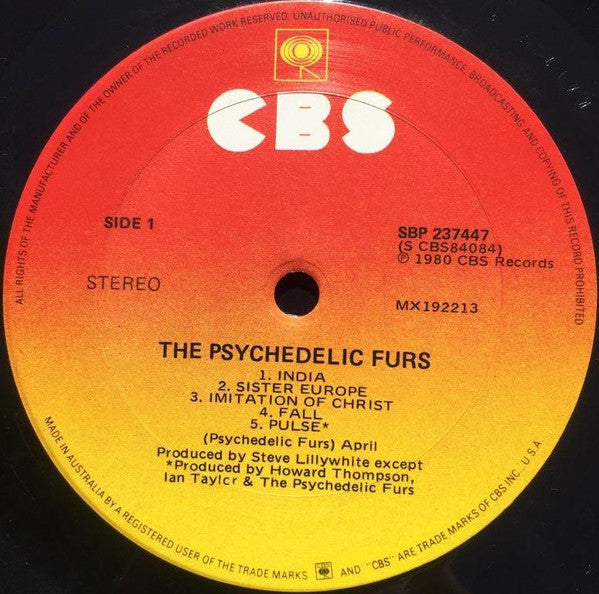 The Psychedelic Furs : The Psychedelic Furs (LP, Album, Pin)