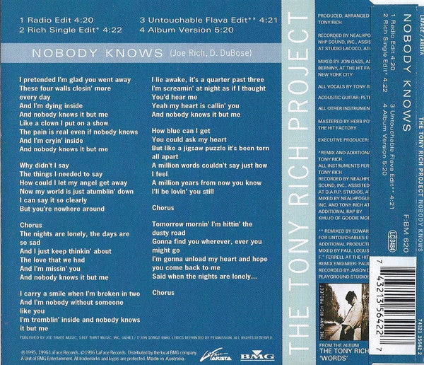 The Tony Rich Project : Nobody Knows (CD, Maxi)