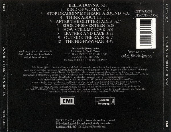 Stevie Nicks : Bella Donna (CD, Album, RE)
