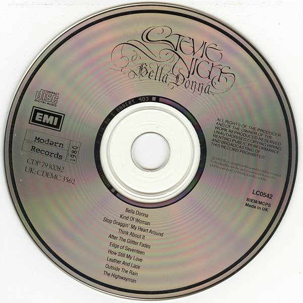 Stevie Nicks : Bella Donna (CD, Album, RE)