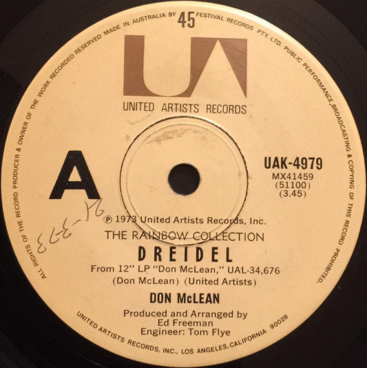 Don McLean : Dreidel (7", Single)