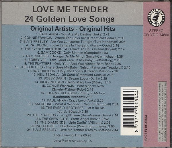 Various : Love Me Tender - 24 Golden Love Songs (CD, Comp)