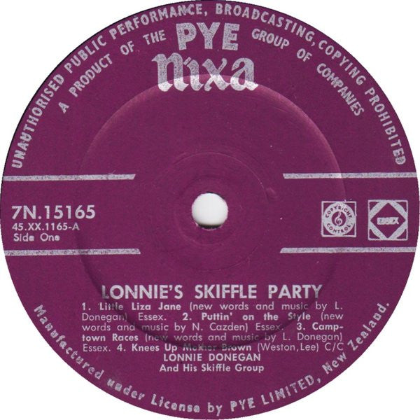 Lonnie Donegan's Skiffle Group : Lonnie's Skiffle Party (7", Single)