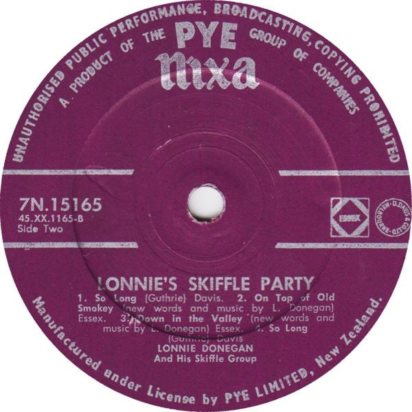 Lonnie Donegan's Skiffle Group : Lonnie's Skiffle Party (7", Single)