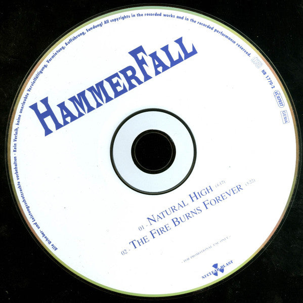 HammerFall : The Fire Burns Forever / Natural High (Club & Radio Promo CD) (CD, Promo, Smplr)