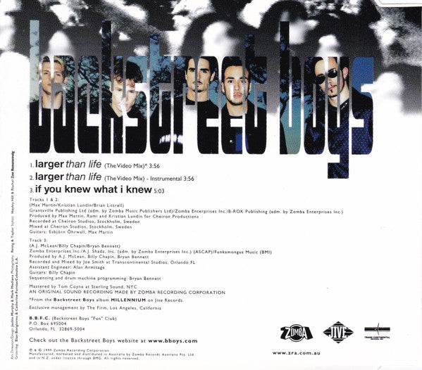 Backstreet Boys : Larger Than Life (CD, Single)