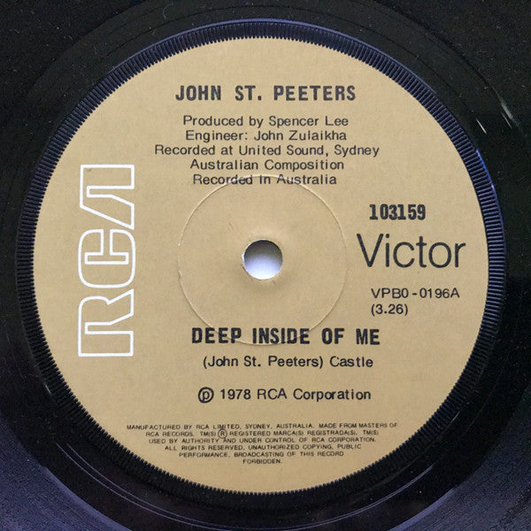 John St. Peeters : Deep Inside Of Me (7")