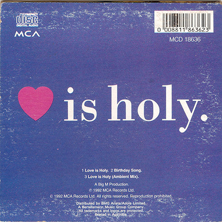 Kim Wilde : Love Is Holy (CD, Single, Car)