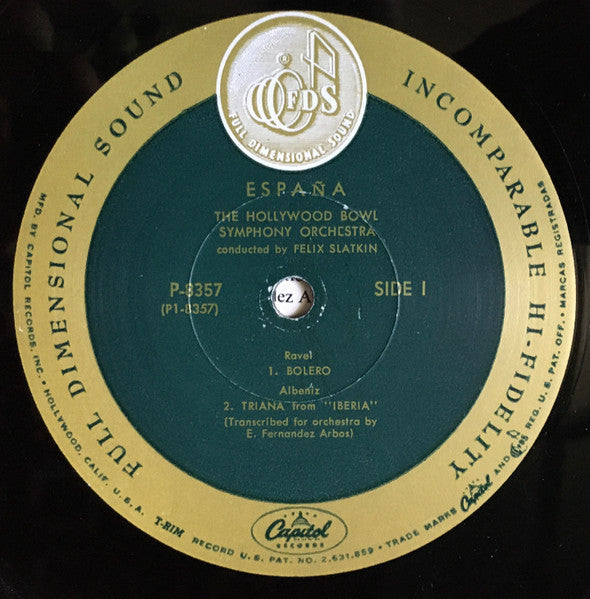 The Hollywood Bowl Symphony Orchestra Conducted By Felix Slatkin : España (LP, Album, Mono)