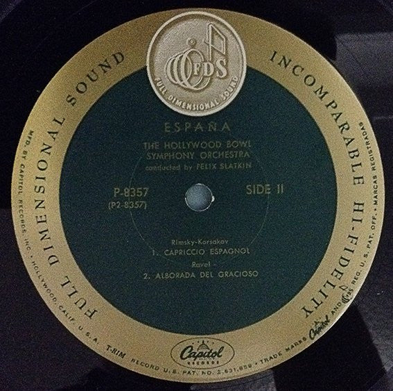 The Hollywood Bowl Symphony Orchestra Conducted By Felix Slatkin : España (LP, Album, Mono)