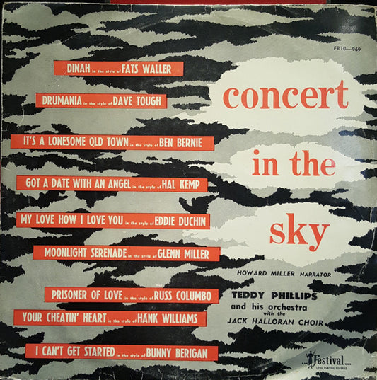 Teddy Phillips And His Orchestra With Jack Halloran Choir : Concert In The Sky (10", Album, Mono)