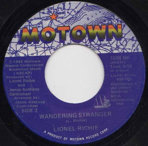 Lionel Richie : All Night Long (All Night) / Wandering Stranger (7", Single)
