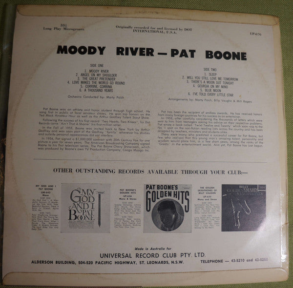 Pat Boone : Moody River (LP, Album)