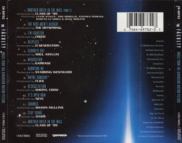 Various : The Faculty - Music From The Dimension Motion Picture (CD, Comp)