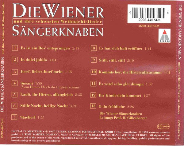 Die Wiener Sängerknaben : Und Ihre Schönsten Weihnachtslieder (CD, Album, RE)