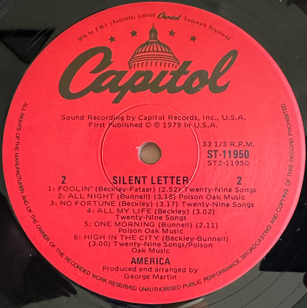 America (2) : Silent Letter (LP, Album)