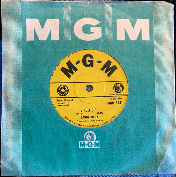 Sandy Posey : Single Girl (7", Single)