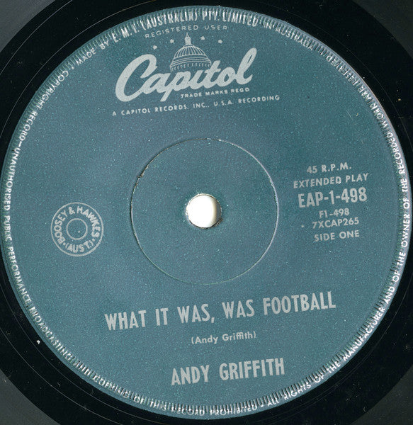 Andy Griffith : What It Was, Was Football (7", EP, RE)