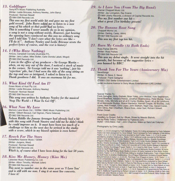 Shirley Bassey : Thank You For The Years  (CD, Comp)