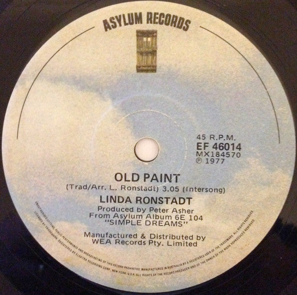 Linda Ronstadt : Poor Poor Pitiful Me / Old Paint (7")