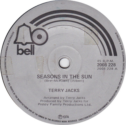 Terry Jacks : Seasons In The Sun (7", Single)
