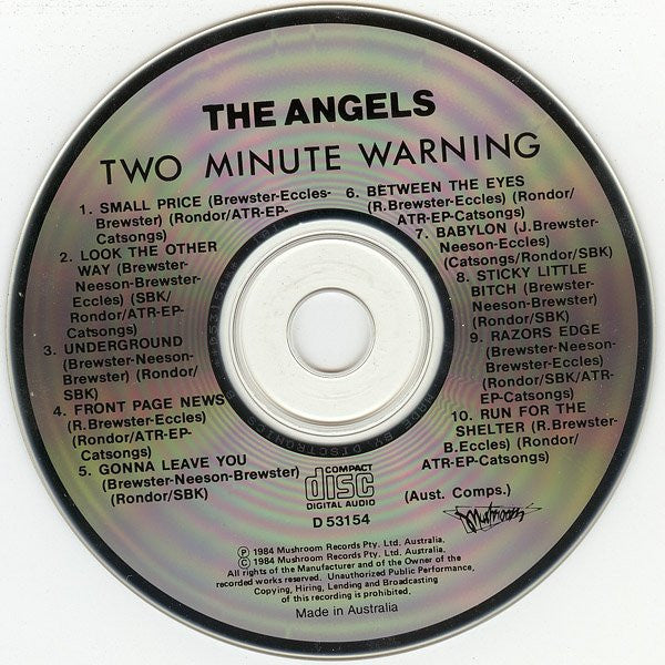 The Angels : Two Minute Warning (CD, Album, RE)