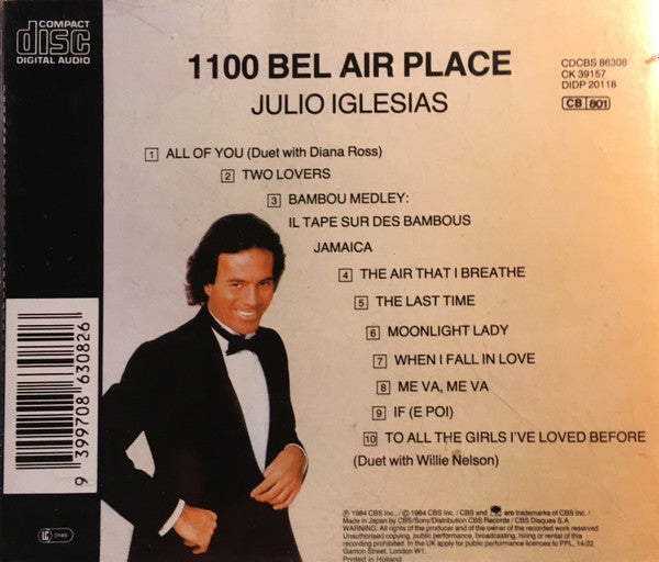 Julio Iglesias : 1100 Bel Air Place (CD, Album, RE)