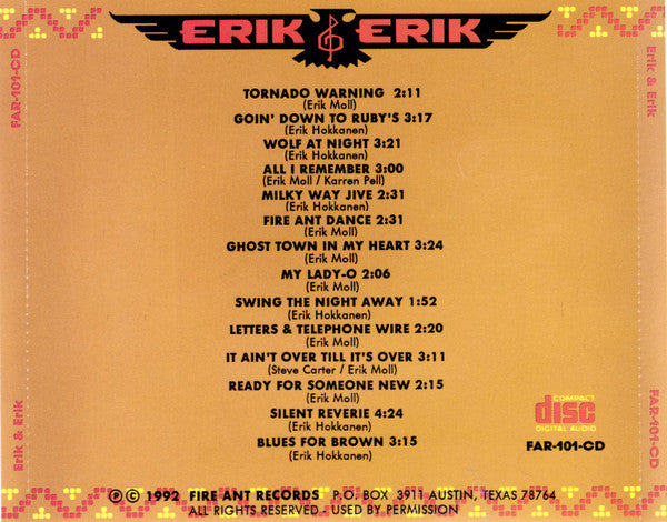 Erik Moll*, Erik Hokkanen : Erik & Erik (CD, Album)