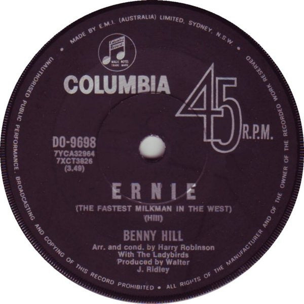 Benny Hill : Ernie (The Fastest Milkman In The West) (7", Single)