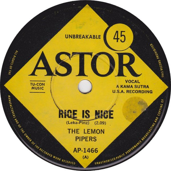 The Lemon Pipers : Rice Is Nice  (7", Single)