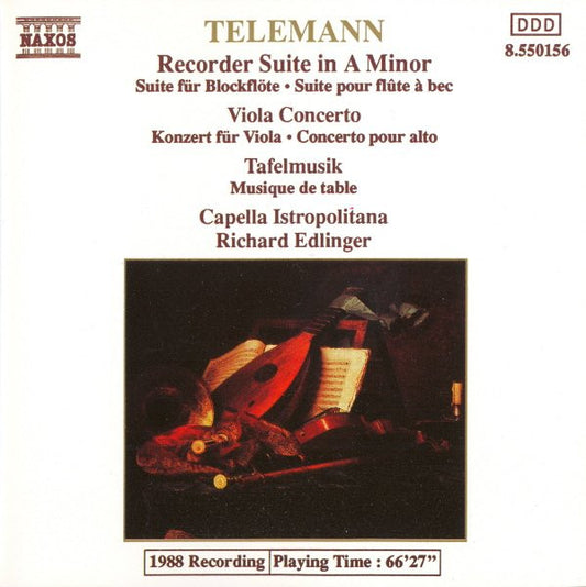 Georg Philipp Telemann - Capella Istropolitana, Richard Edlinger : Recorder Suite In A Minor • Viola Concerto • Tafelmusik (CD, Album)