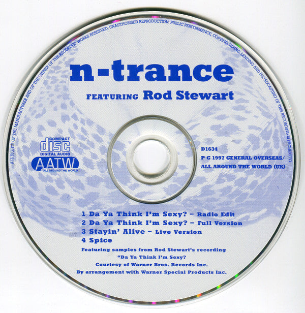 N-Trance Featuring Rod Stewart : Da Ya Think I'm Sexy? (CD, Maxi)