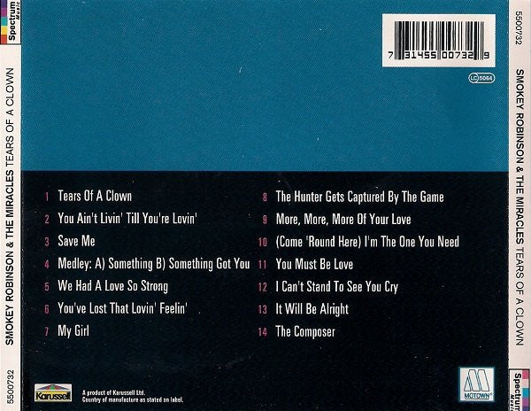 Smokey Robinson & The Miracles* : Tears Of A Clown (CD, Comp)