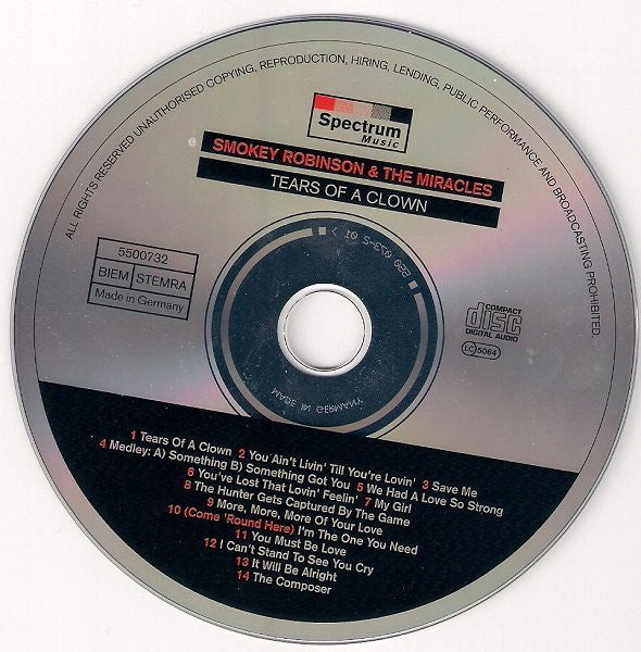 Smokey Robinson & The Miracles* : Tears Of A Clown (CD, Comp)