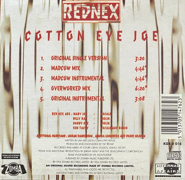 Rednex : Cotton Eye Joe (CD, Single, Car)