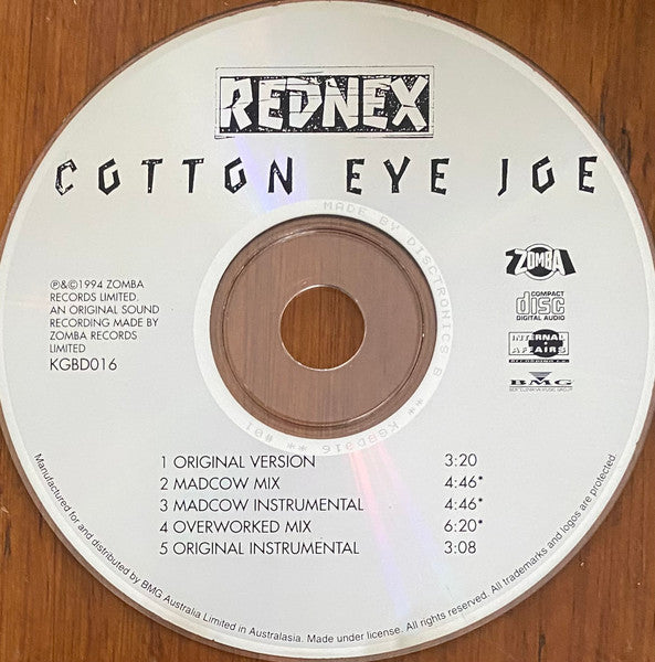 Rednex : Cotton Eye Joe (CD, Single, Car)