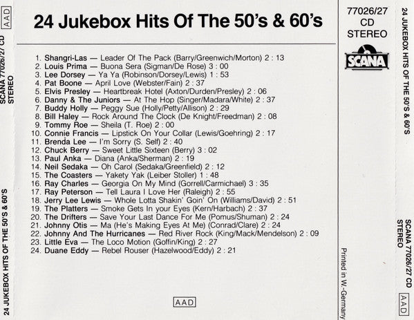 Various : 24 Jukebox Hits Of The 50's (CD, Comp)