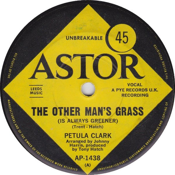 Petula Clark : The Other Man's Grass (Is Always Greener) (7", Single)