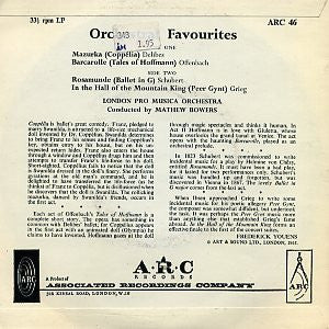 London Pro Musica Orchestra* : Orchestral Favourites (7")
