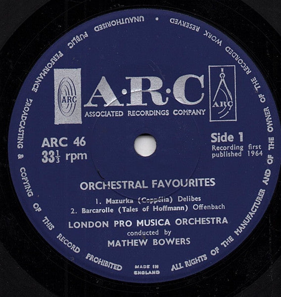 London Pro Musica Orchestra* : Orchestral Favourites (7")