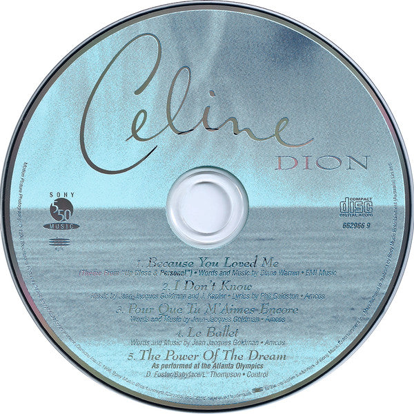 Celine Dion* : Because You Loved Me (Theme From "Up Close & Personal") / The Power Of The Dream (CD, Single, Car)