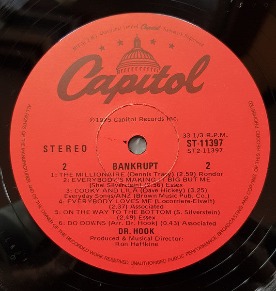 Dr. Hook : Bankrupt (LP, Album, Red)