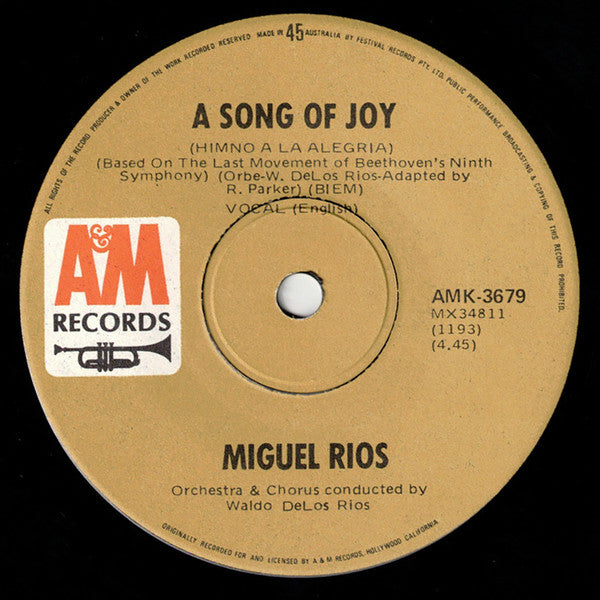 Miguel Rios* : A Song Of Joy (7", Single)