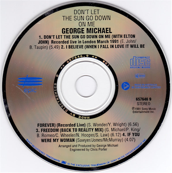 George Michael, Elton John : Don't Let The Sun Go Down On Me (CD, Single, Car)