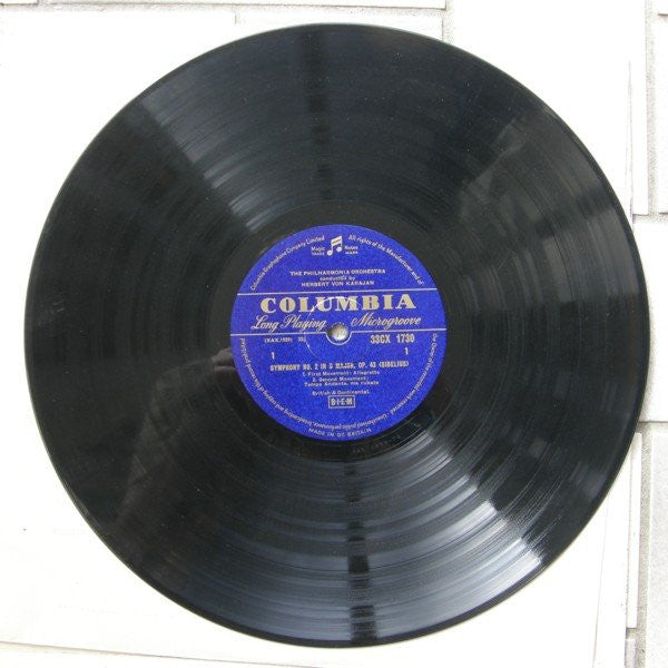 Sibelius*, Herbert von Karajan, Philharmonia* : Symphony No. 2 In D Major, Op. 43 (LP, Album, Mono)