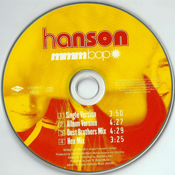 Hanson : Mmm Bop (CD, Single, PMD)